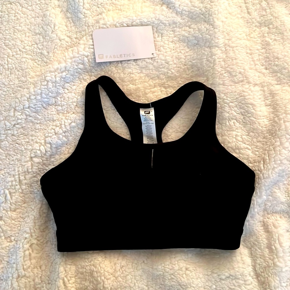 NWT Fabletics small black sports bra